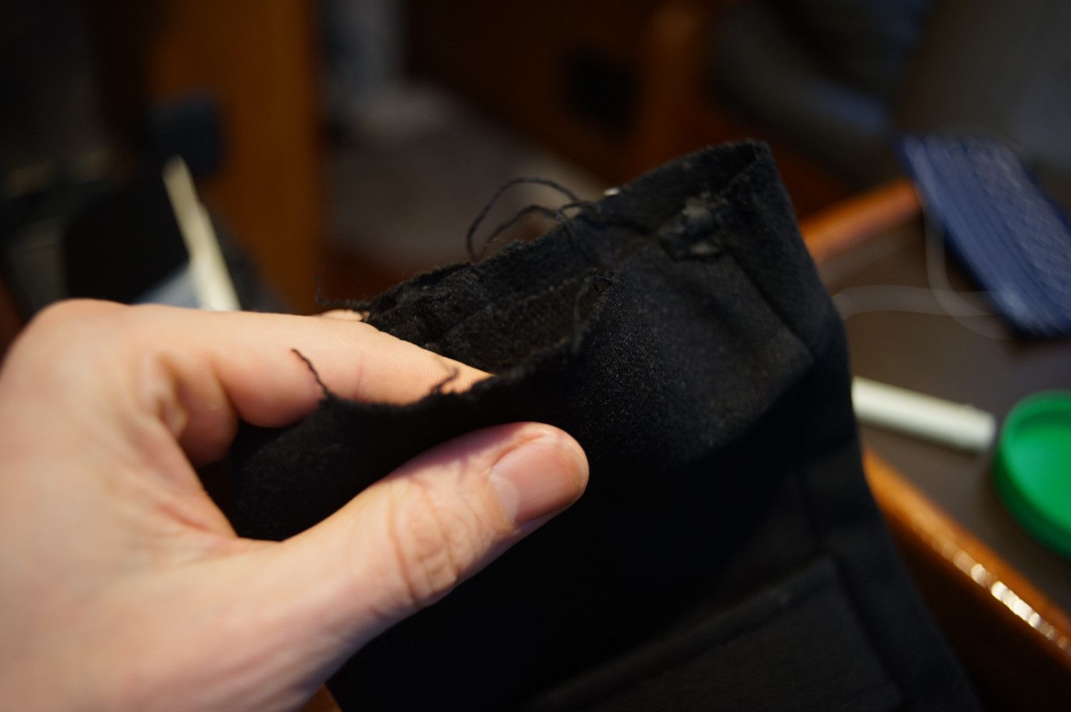 Seems are all fucked up, it's all bunched up making weird folds in inconvenient places.