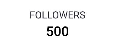 Screen clipping showing 500 followers