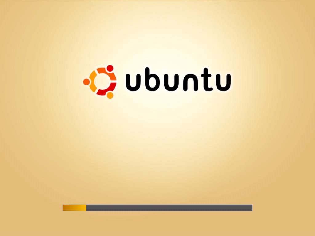 Ubuntu 4.10 splash screen showing a progress bar