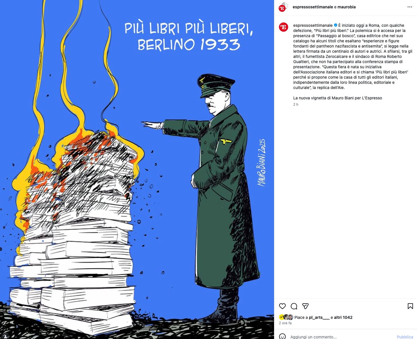 hitler davanti ad un rogo di libri.
Più libri più liberi, Berlino 1933