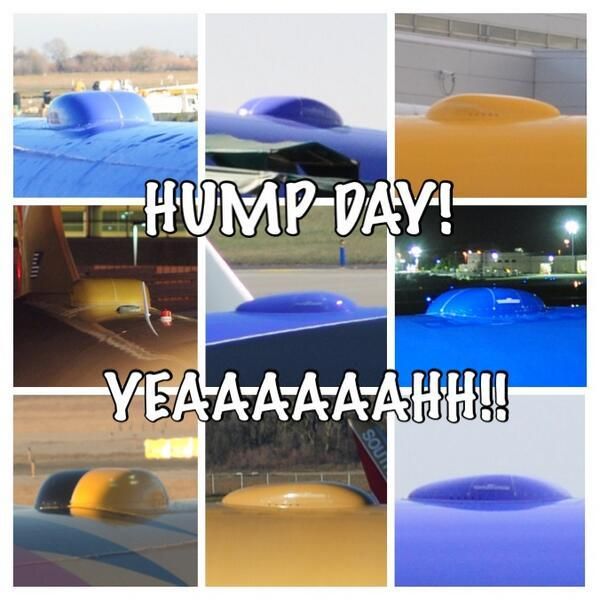 a grid of nine photos showing bumps on the top of airplanes. They are in various colors and angles. Looks like at least one "normal" livery from before southwest heart was introduced. NM one, MD one, a golden mustard rocket. Maybe Nevada One as well? 