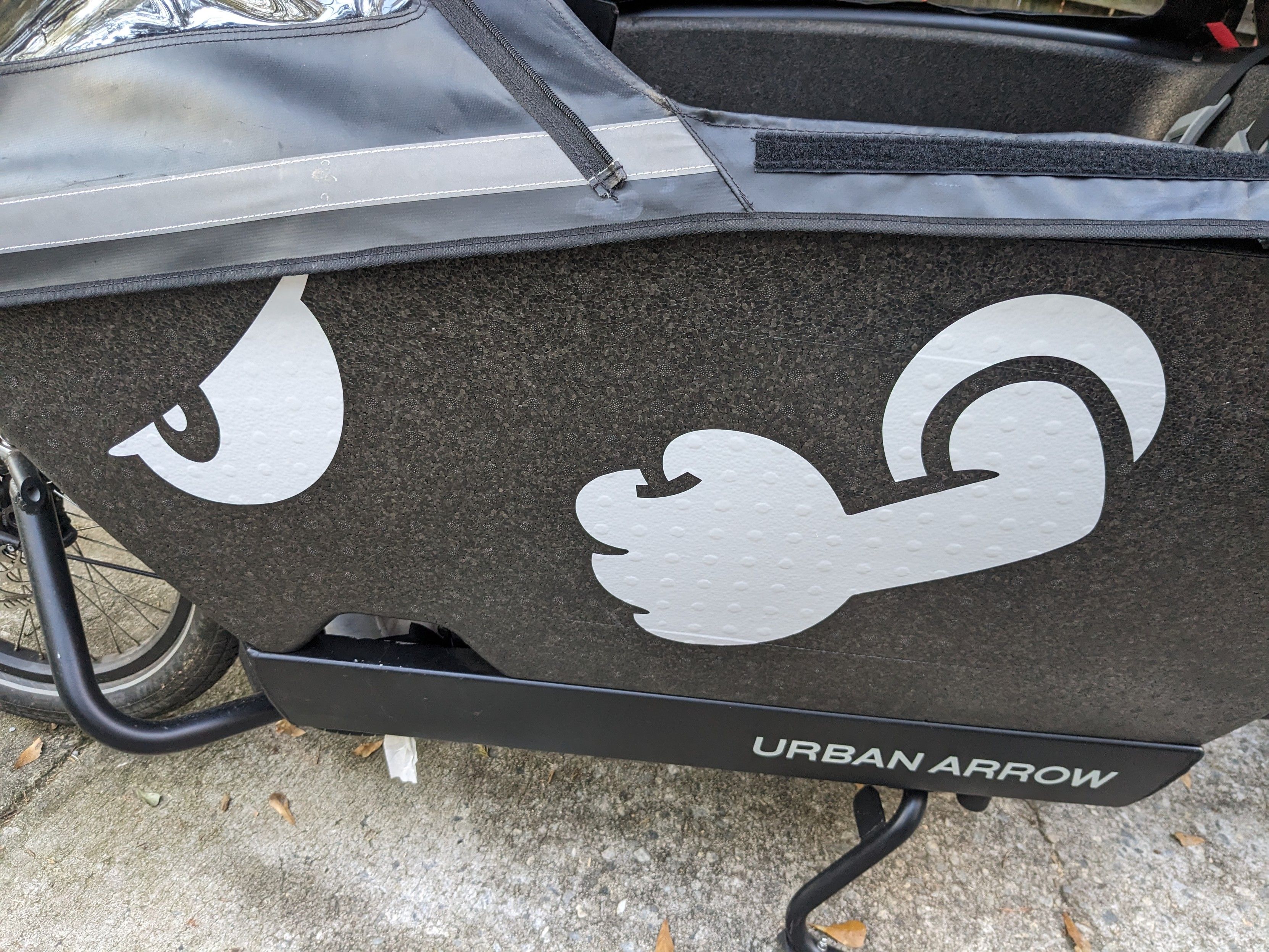 Side view of Urban Arrow with a decal of "Bullet Bill" from Mario