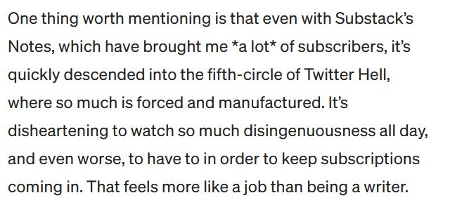A note on medium about how Substack has become Twitter hell