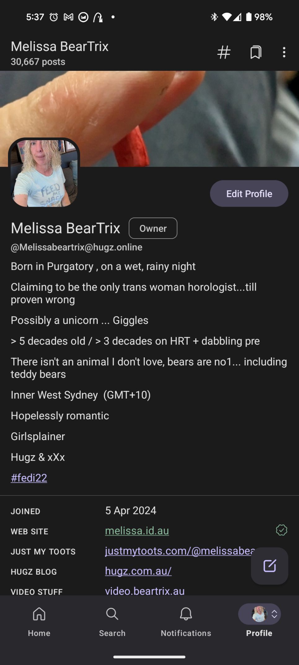 My second instance, as an owner

Melissabeartrix @ hugz . Online 

30,667 post

5 April 2024