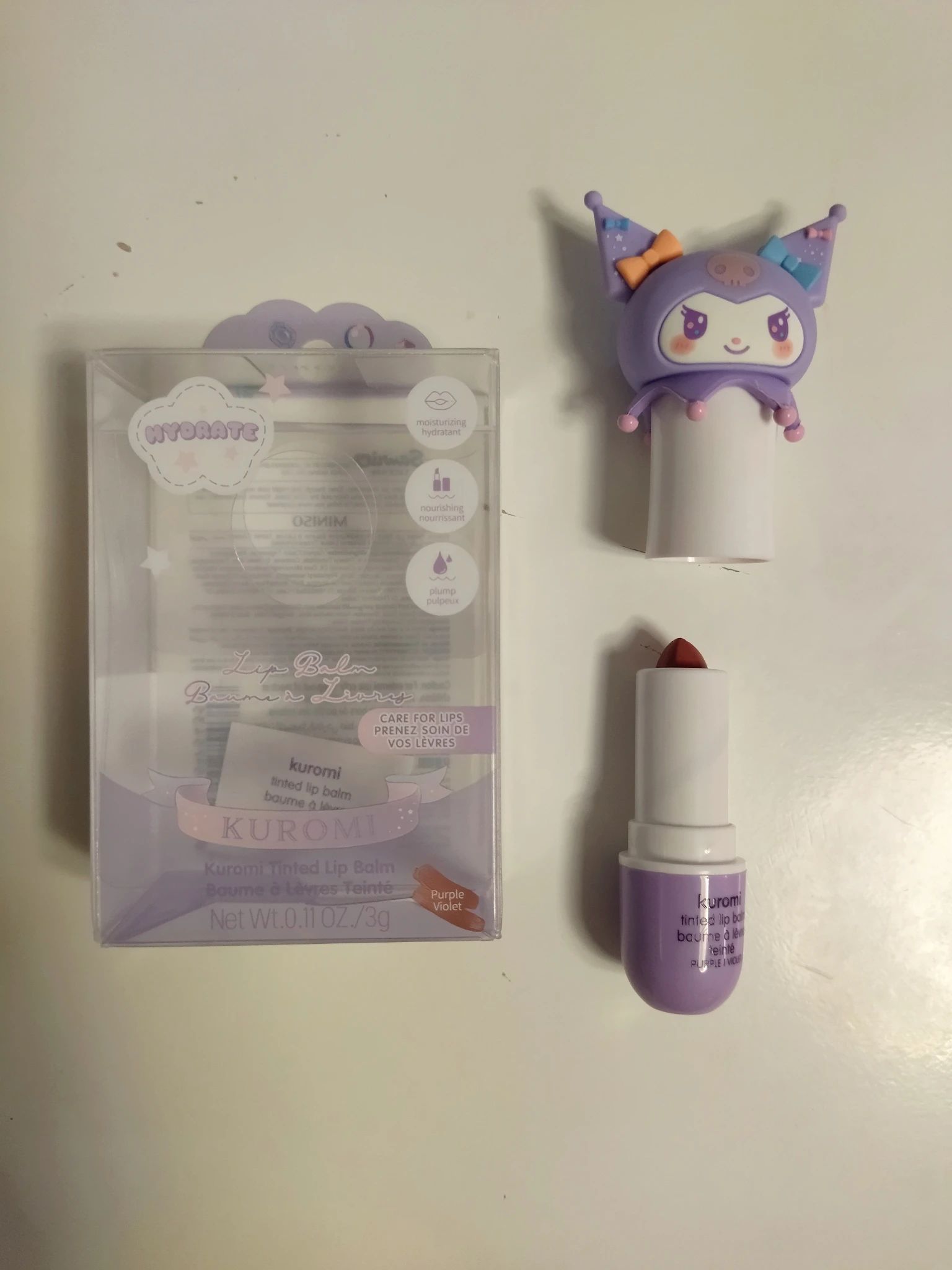 Foto del balsamo labra di Kuromi e la sua confezione