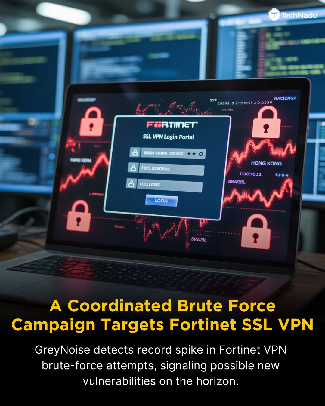 A Coordinated Brute Force Campaign Targets Fortinet SSL VPN
