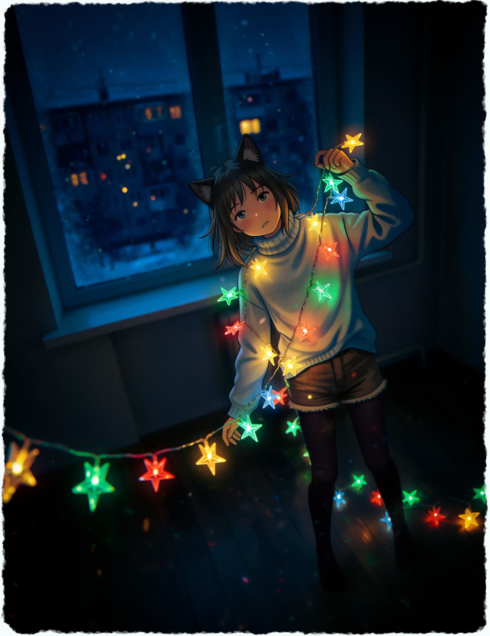 Catgirl with a garland