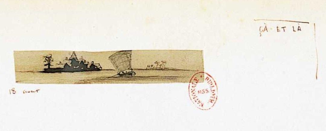 Victor Hugo, çà et là l'8 aoüt
Paesaggi del viaggio ai Pirenei, 1843, disegni a mina di grafite, penna, inchiostro bruno e lavaggio
© Bibliothèque nationale de France