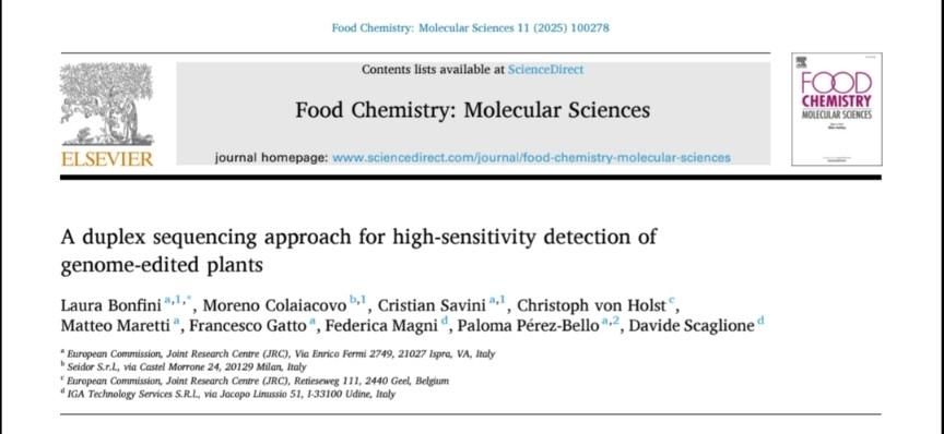 Our paper on duplex sequencing approach for high-sensitivity detection of genome-edited plants