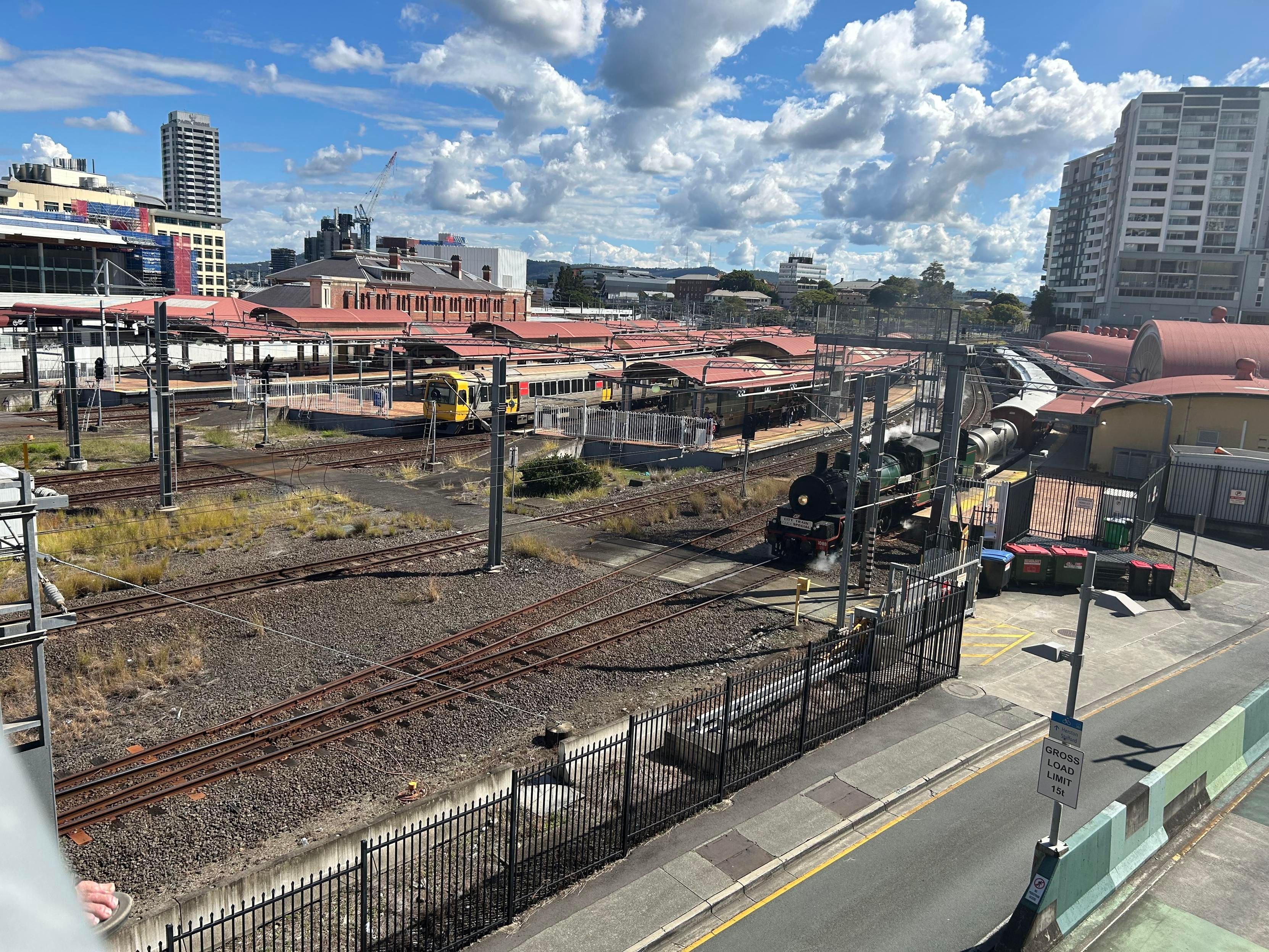 The loco now closer to the camera, with the overhead wires no longer blocking the view of her well polished paintwork.