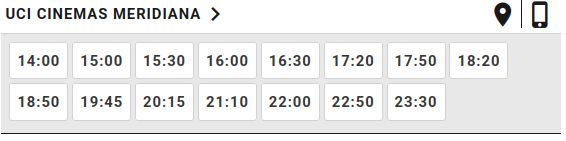 Gli orari del multisala UCI Meridiana, il film di Zalone è alle 14:00, 15:00, 15:30, 16:00, 16:30, 17:20, 17:50, 18:20, 18:50, 19:45, 20:15, 21:10, 22:00, 22:50, 23:30
