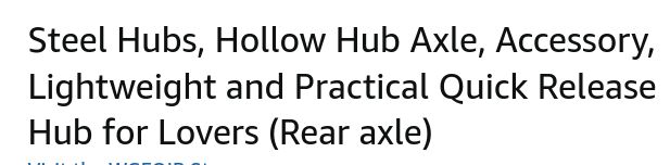 Steel Hubs, Quick Release Hub for Lovers