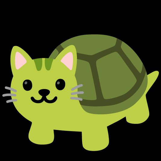 Emoji Kitchen sticker for 🐱 emoji and 🐢 emoji