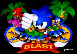 title screen of Sonic 3D Blast (it's 3D, blasty and Sonicy)