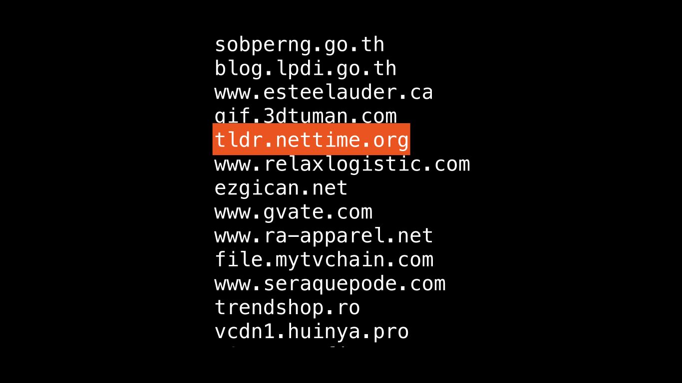 Excerpt from the leaked list of ~100,000 websites reportedly used to train Meta’s AI. The list is from a query run directly on the Meta database. The software used to do this internally is called Spidermate. The list has been reformatted for source protection purposes.