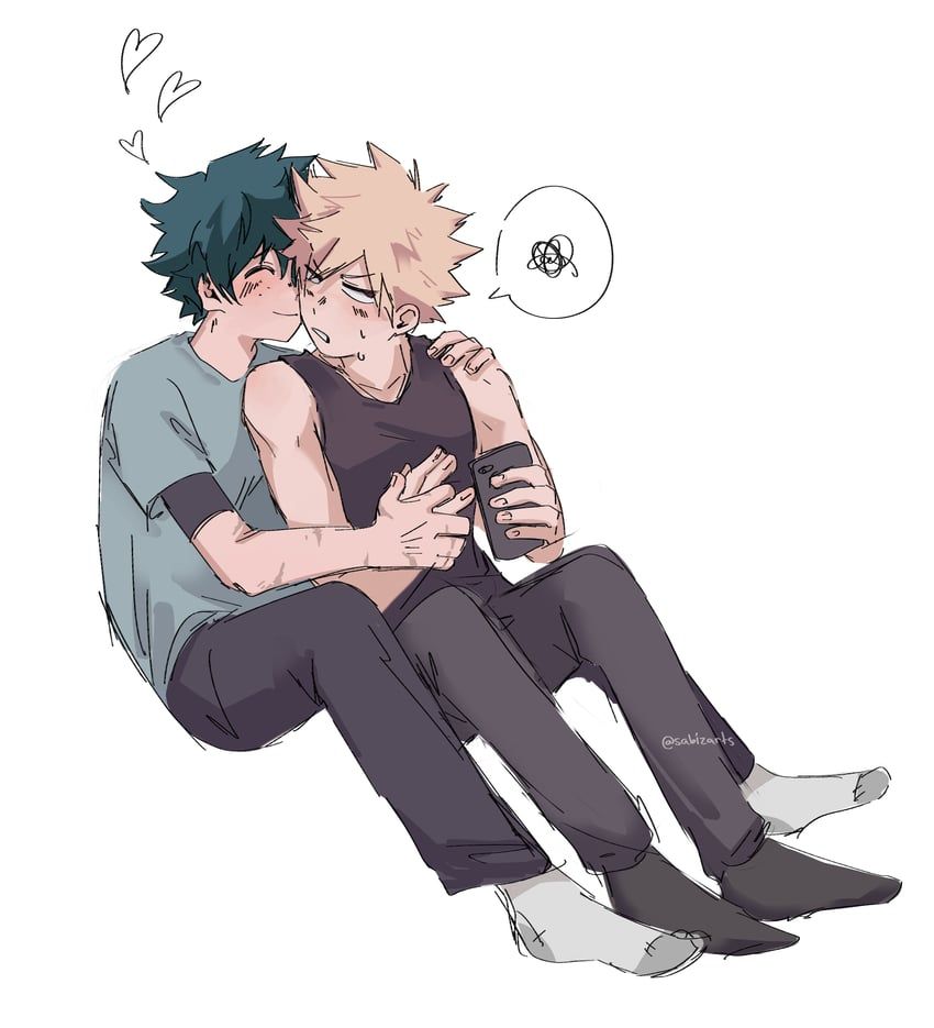 SFW yaoi art of the following characters : bakugou_katsuki midoriya_izuku