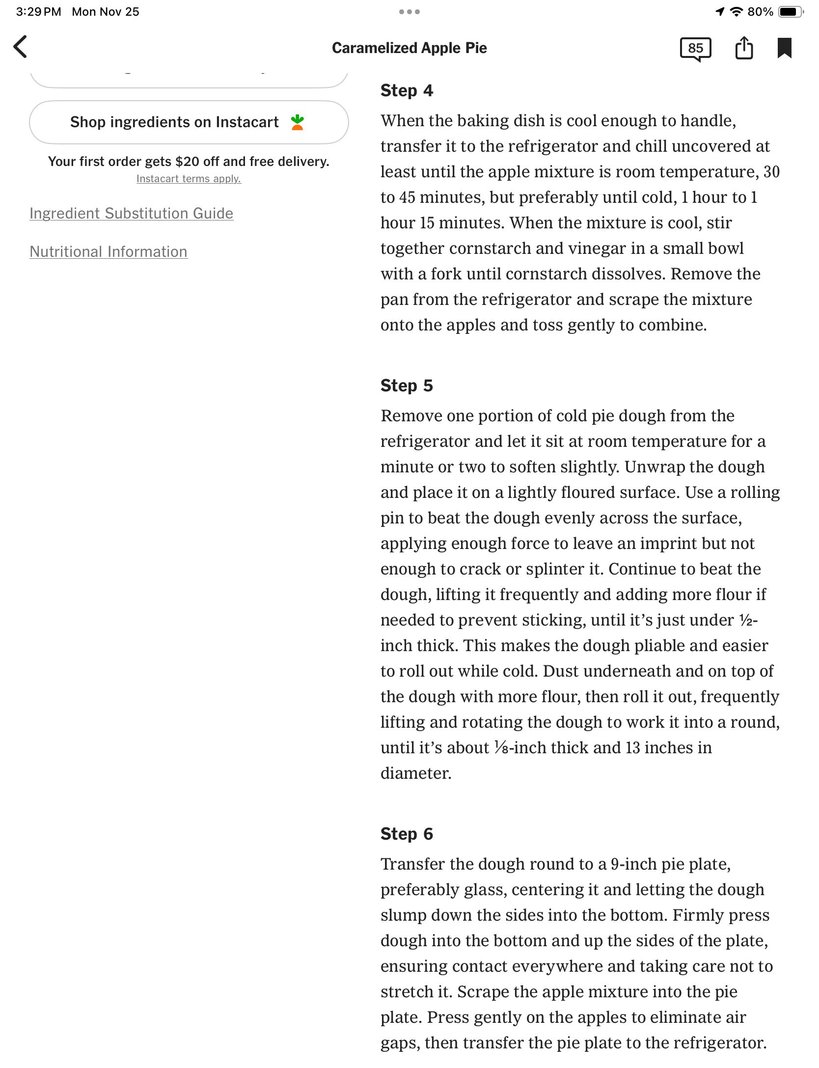 Caramelized Apple Pie recipe