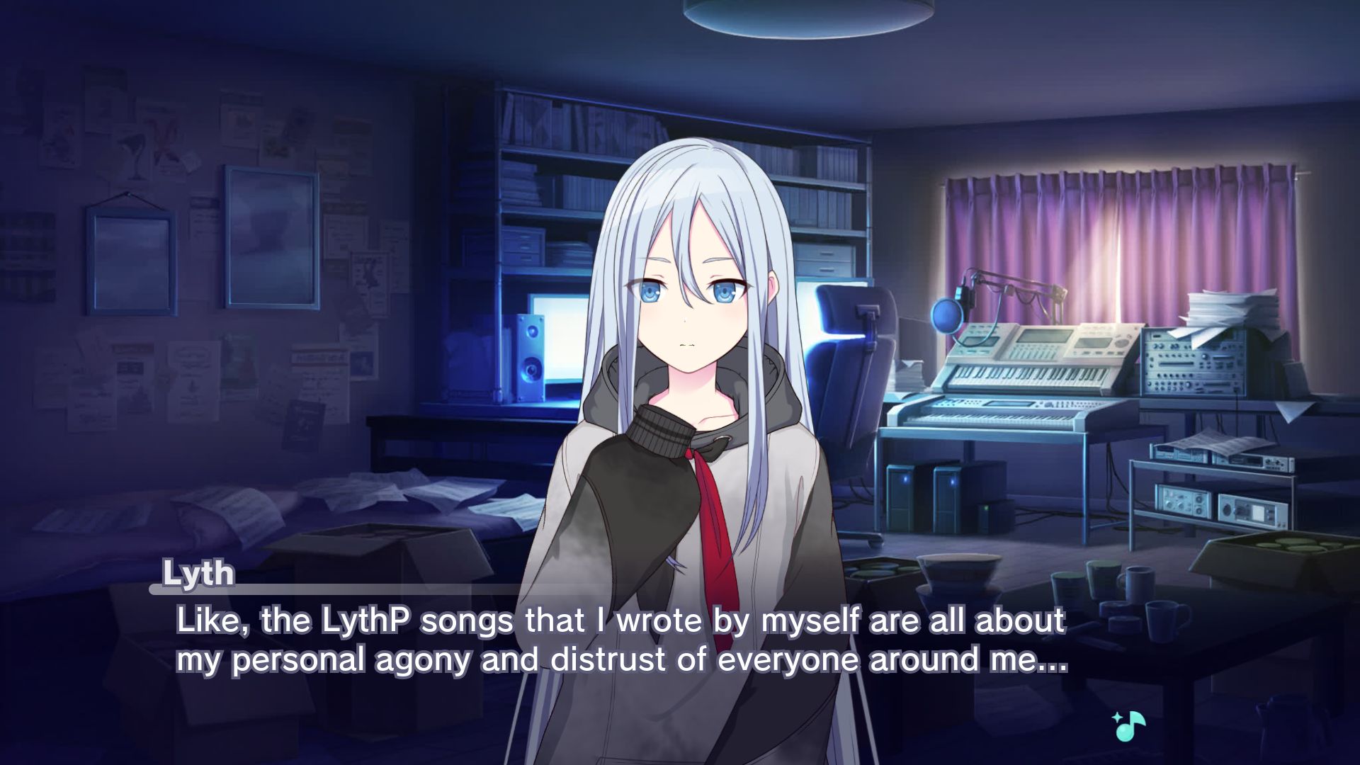 "Like, the LythP songs that I wrote by myself are all about my personal agony and distrust of everyone around me..."