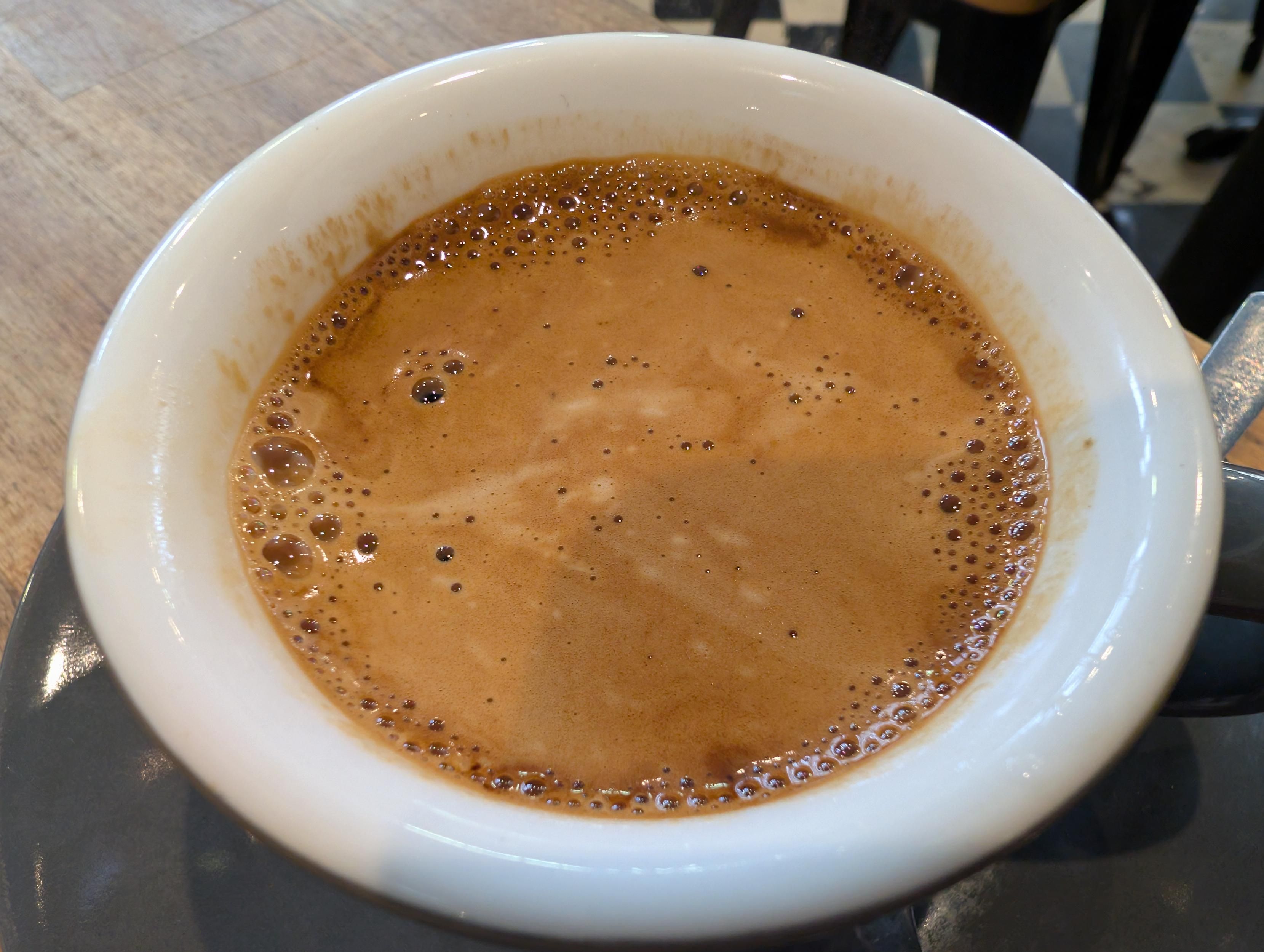 Coffee crema that looks like a kangaroo