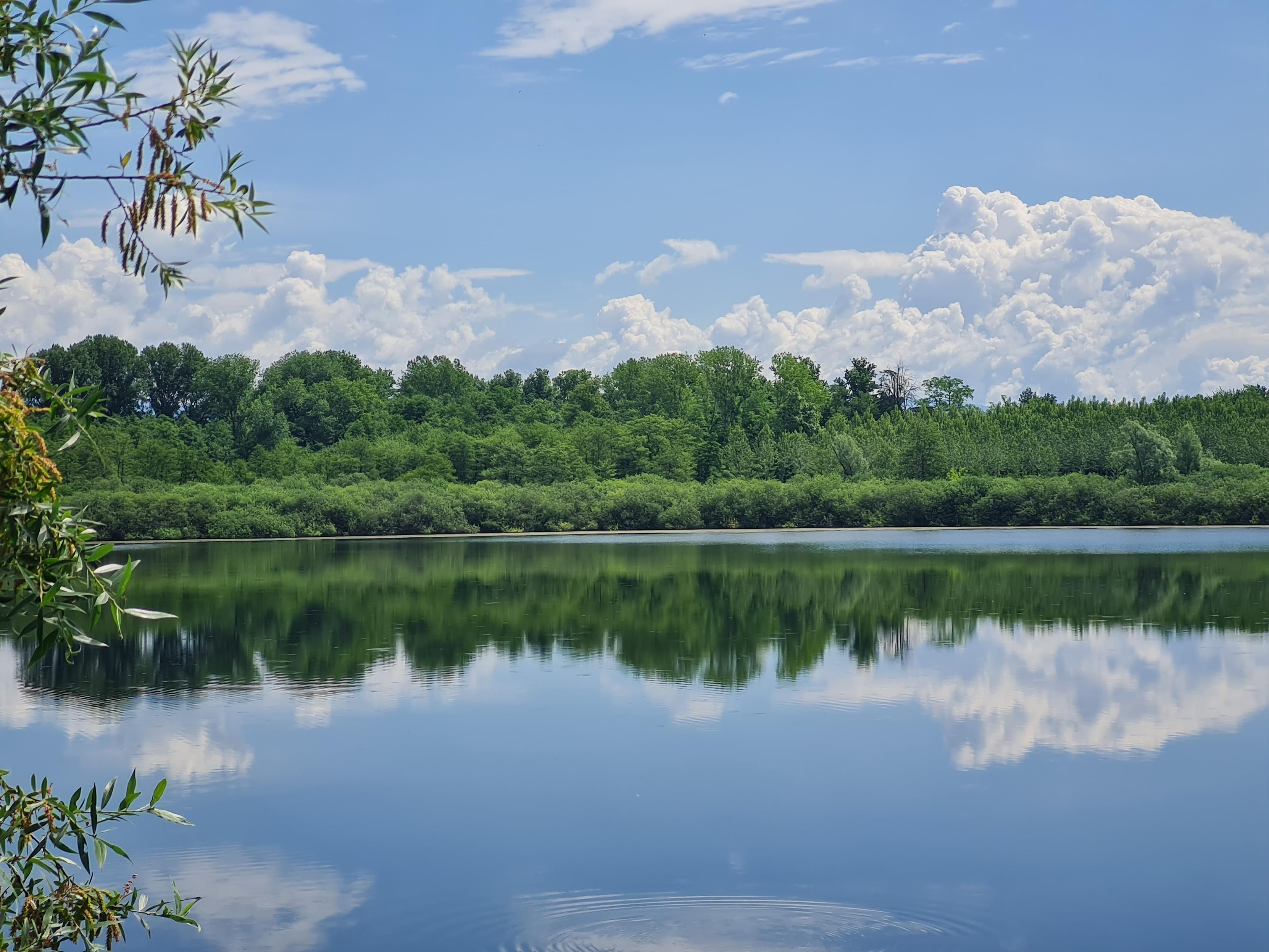 Lago di Ragogna. Il cielo si rifletts sulla superficie dell'acqua.