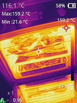 Infra red thermal camera picture of pizza cooking 