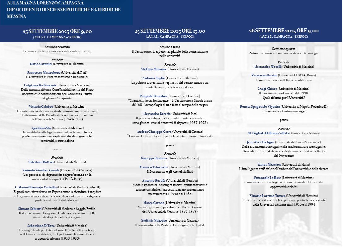 Calendario del convegno