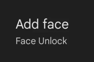 screenshot of an option 

add face 
face unlock