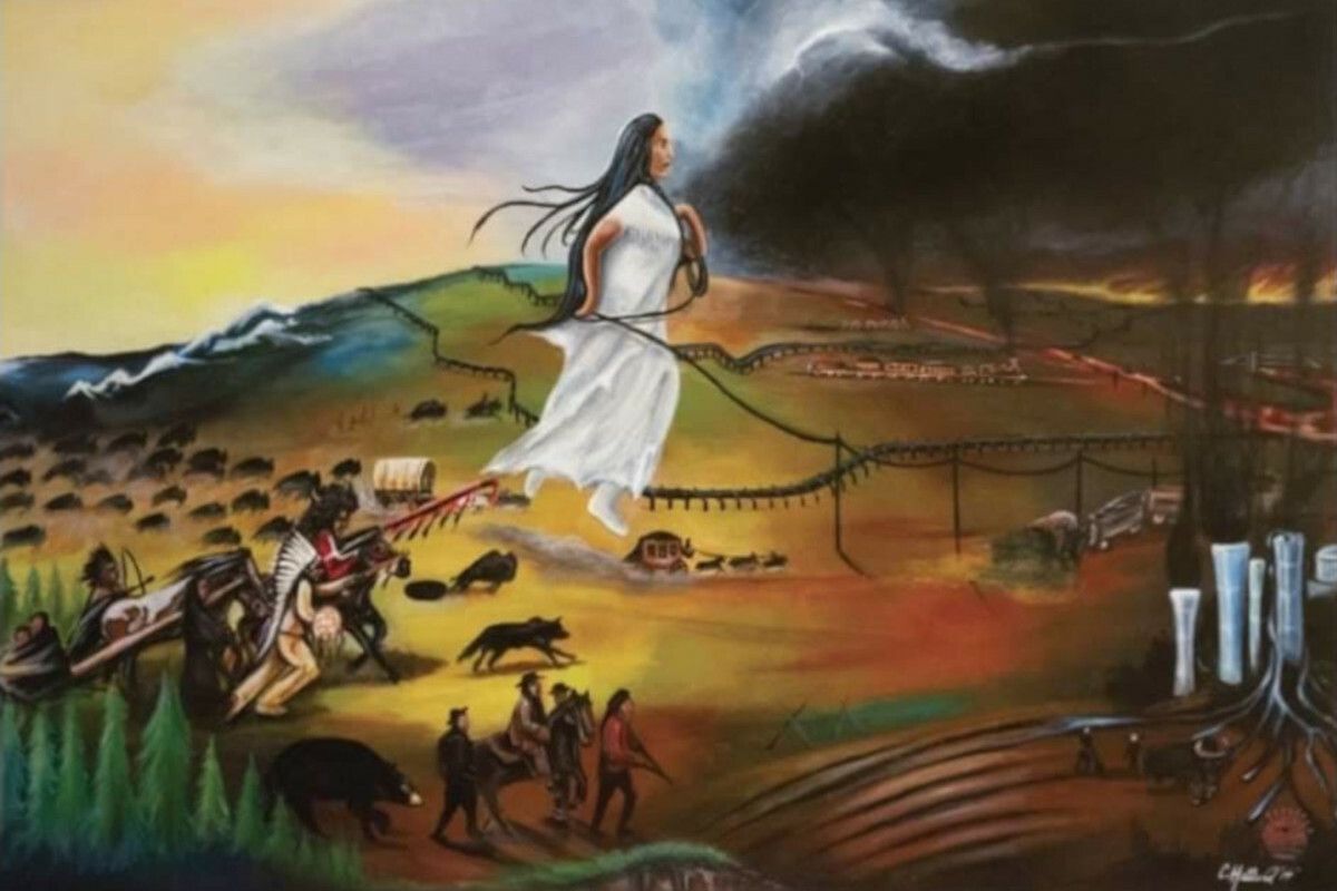 Reversing Manifest Destiny by Native artist Charles Hilliard