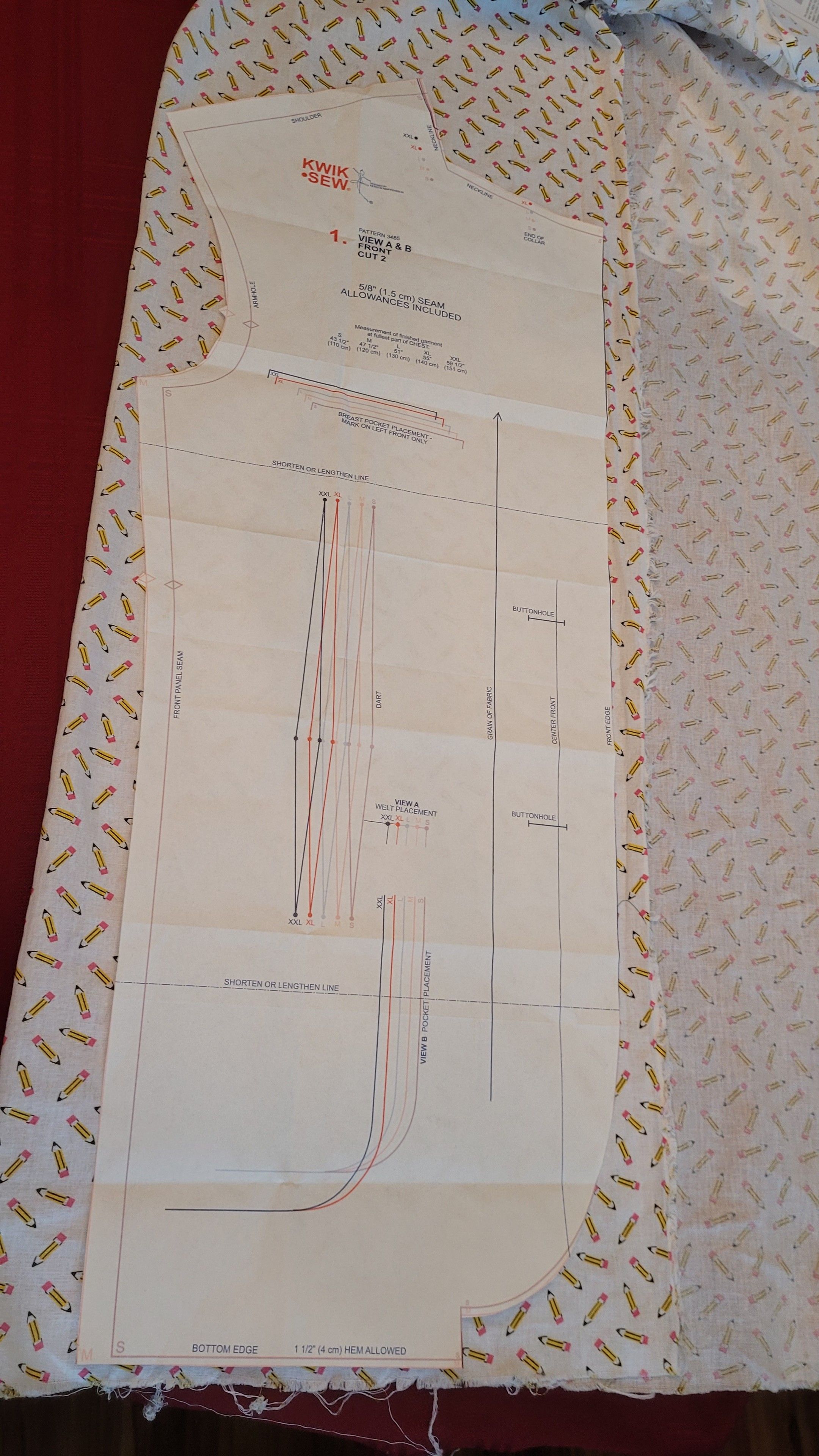 Two pattern pieces cut out