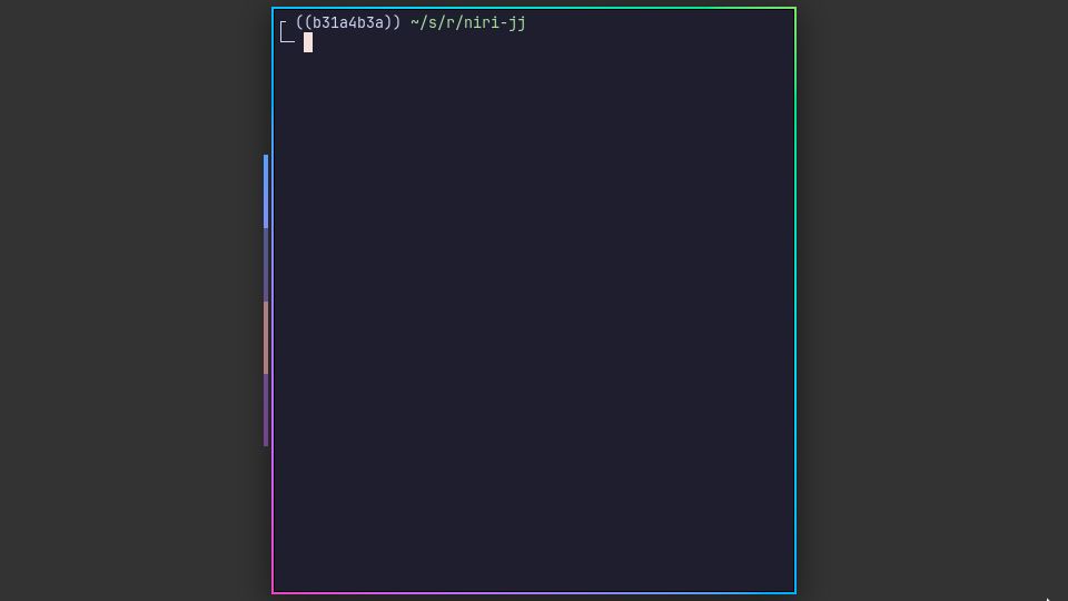 Terminal with a colorful tab indicator on the left, one of the inactive tabs has a different color.