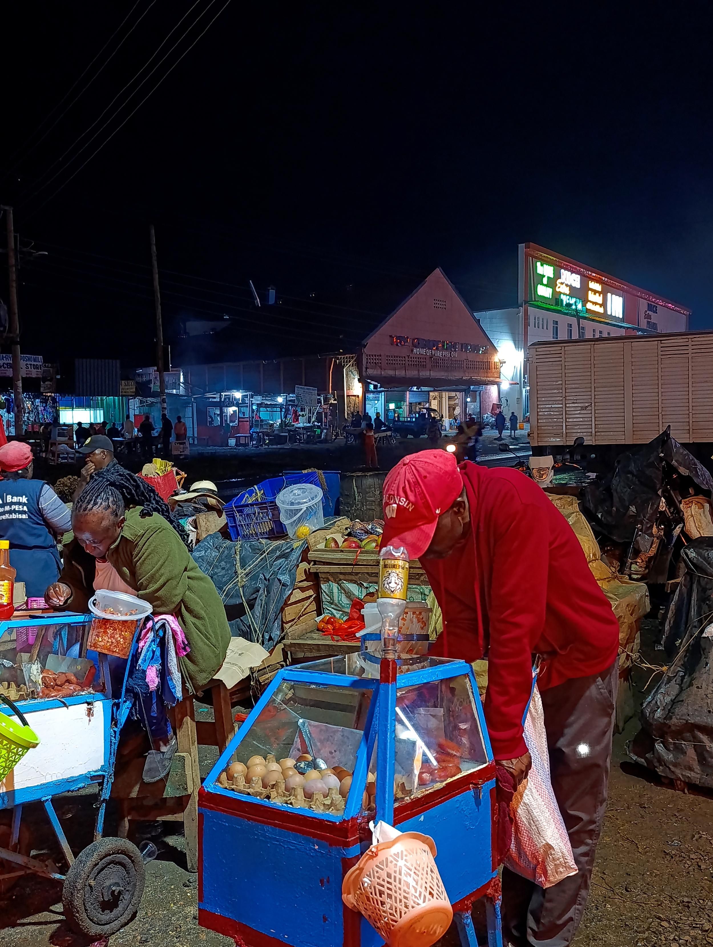 Businesses of at night in Mwea town 