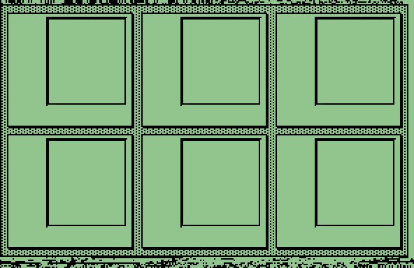 A pixel image of a frame divided into 3x2 grid with icon placeholders