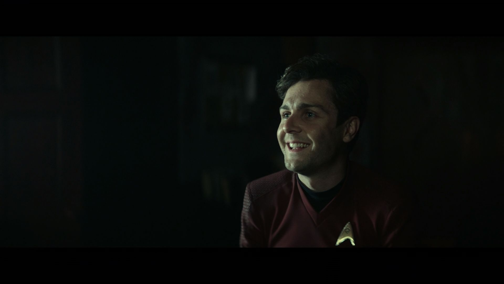 A close-up shot of a young Montgomery Scott.