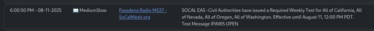 EAS IPAWS OPEN from Pasadena