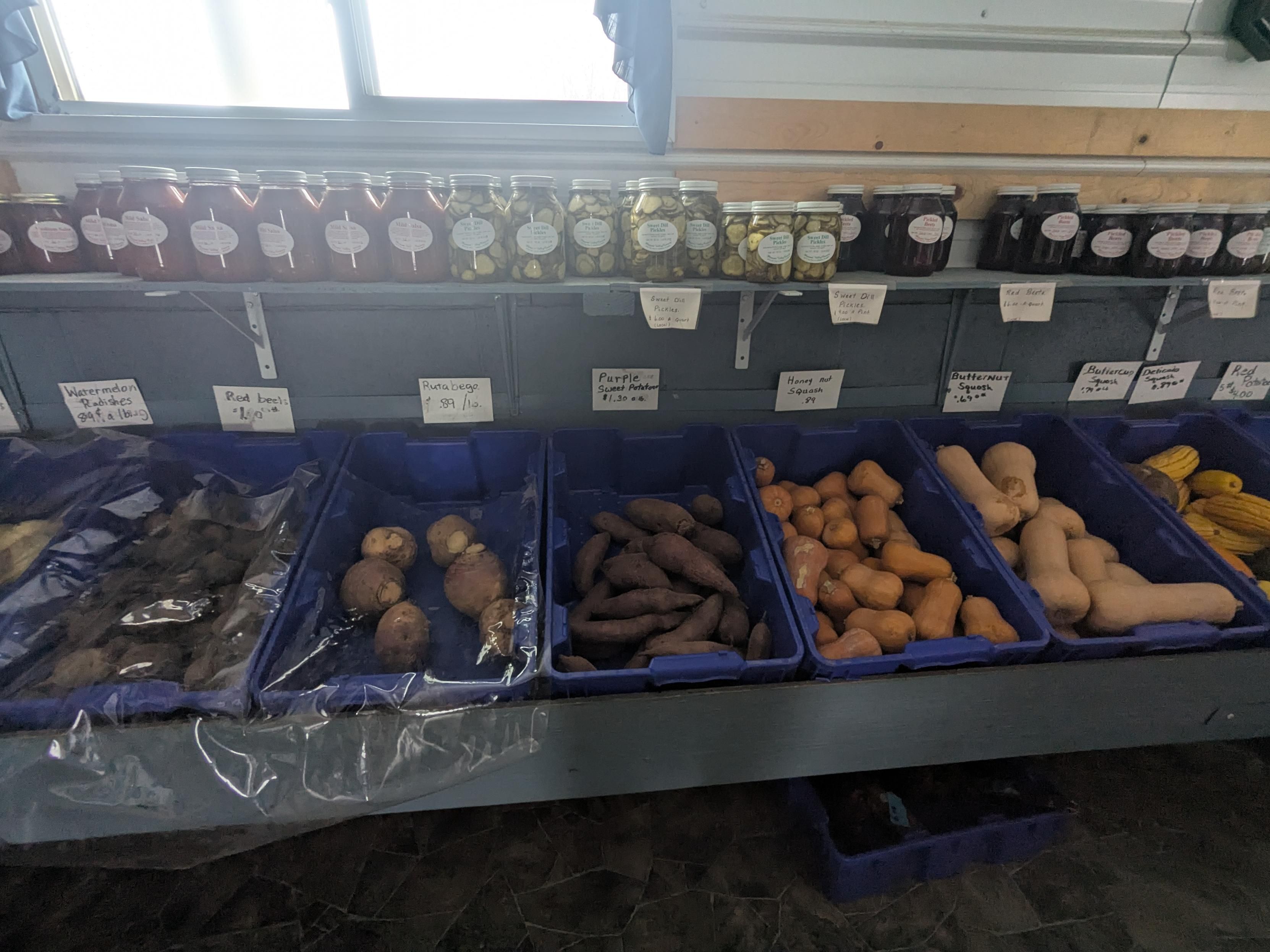 A selection of vegetables that are grown by them in the area