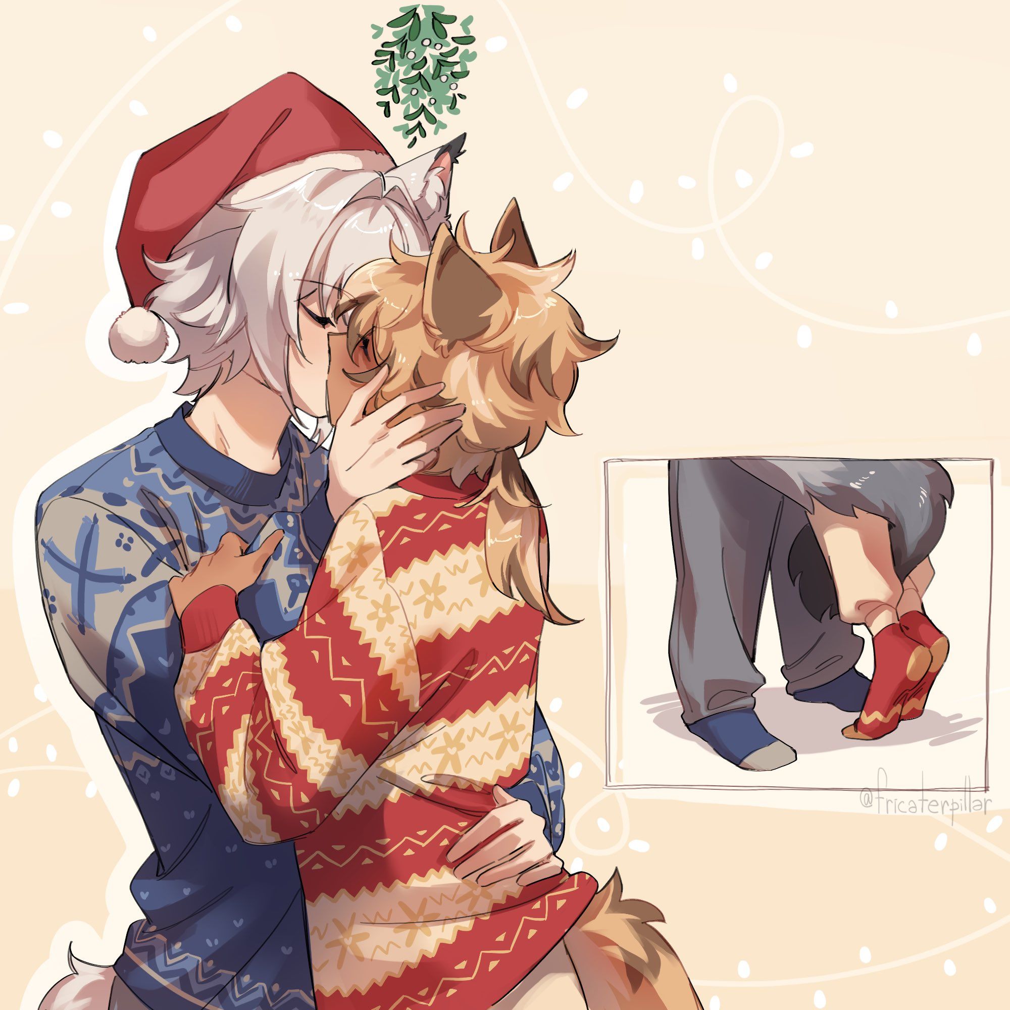Two catboys kiss