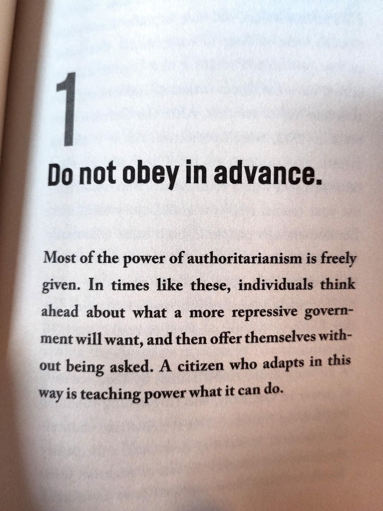 The first page of chapter one. The title is Do not obey in advance.