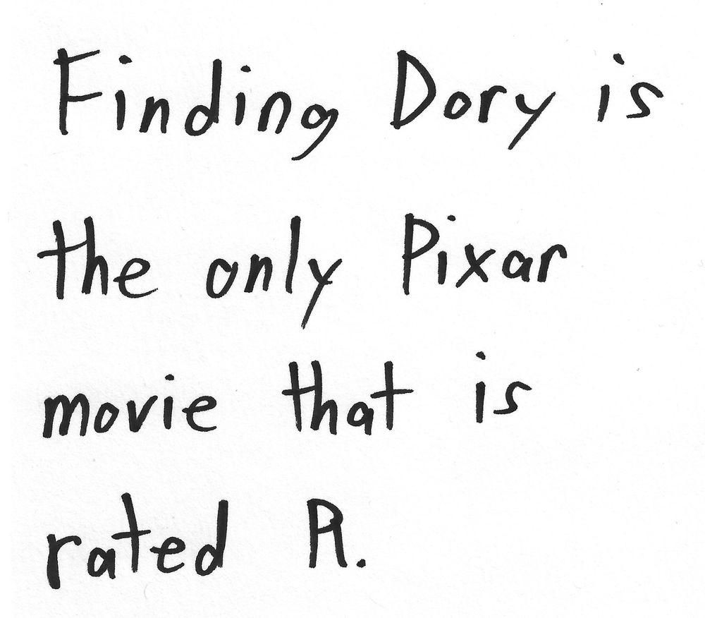 Finding Dory is
the only Pixar
movie that is
rated R.