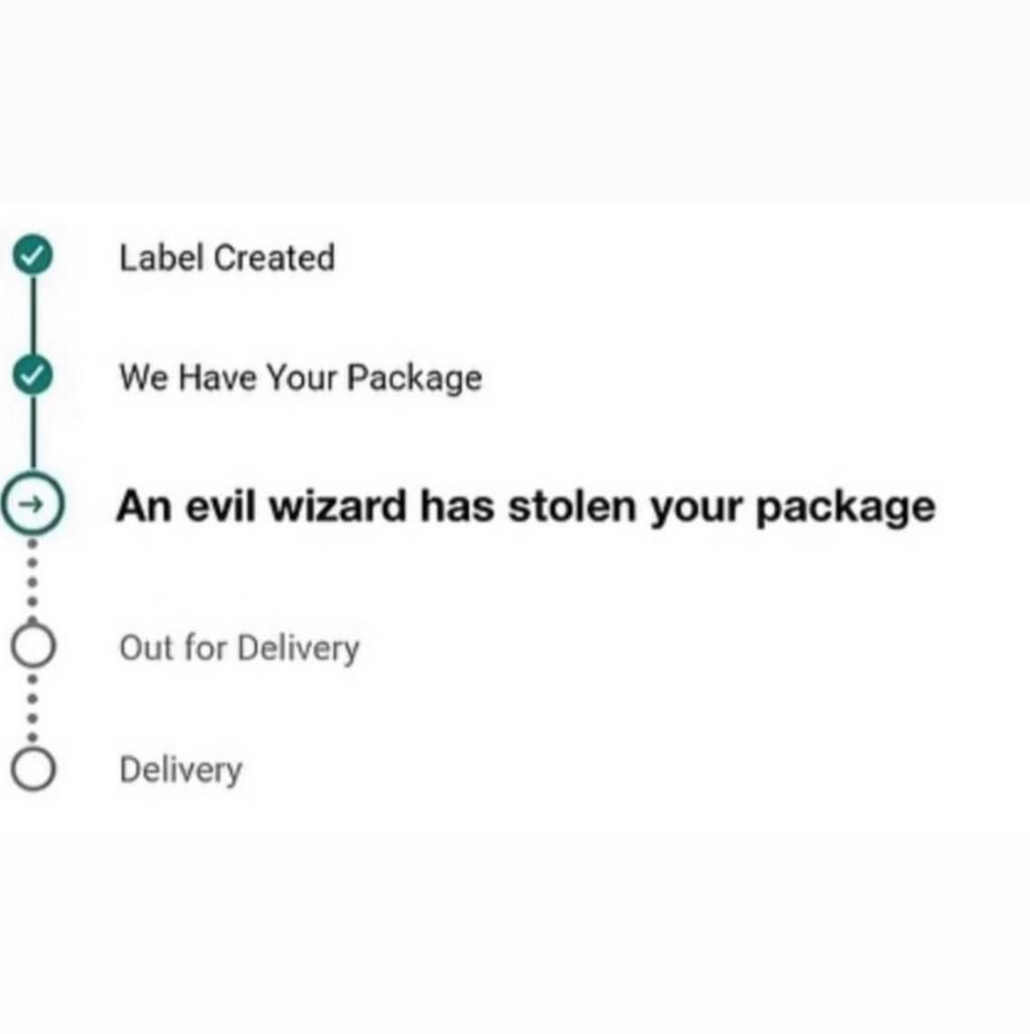 An evil wizard has stolen your package.