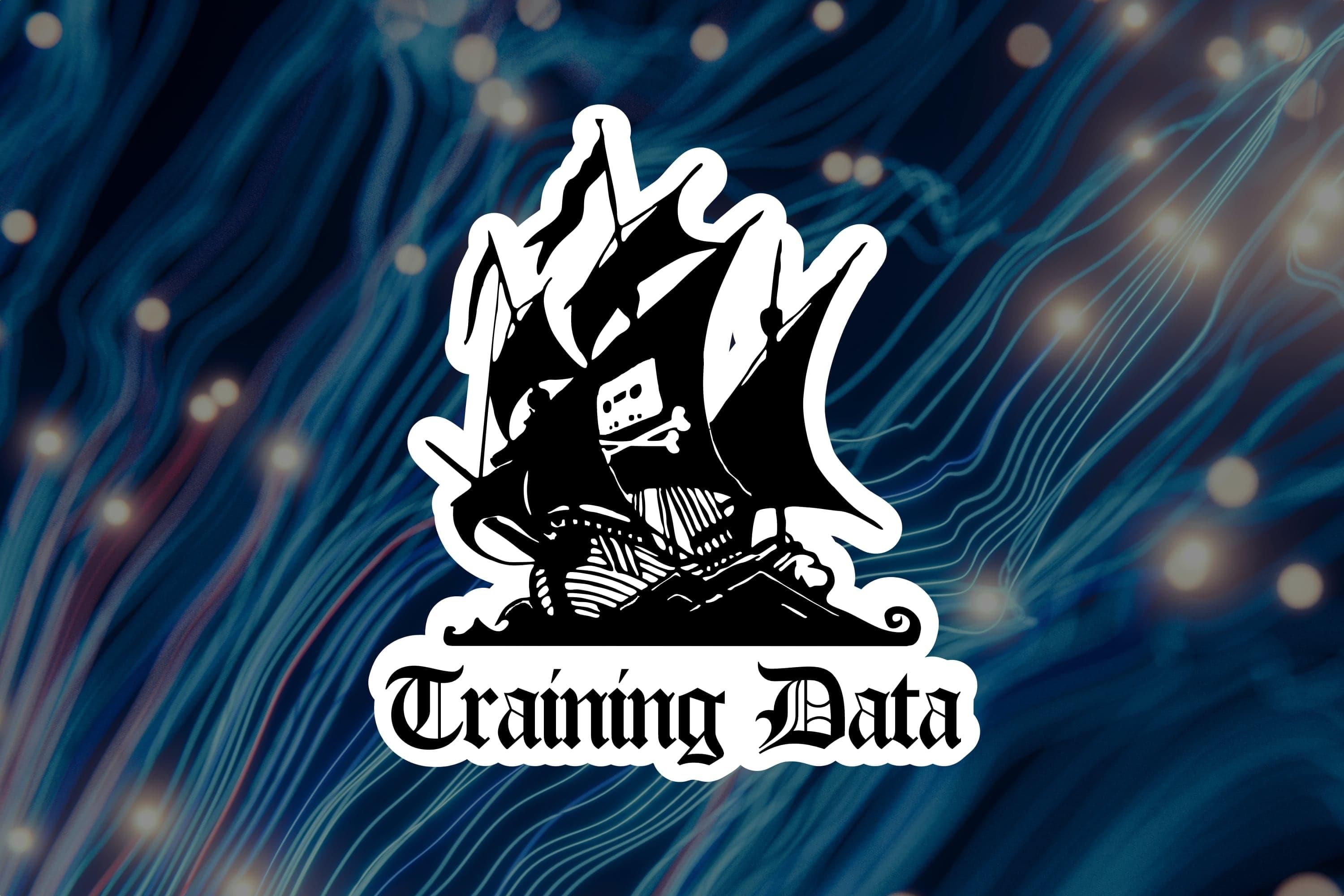 A Pirate Bay sticker but it says Training Data 