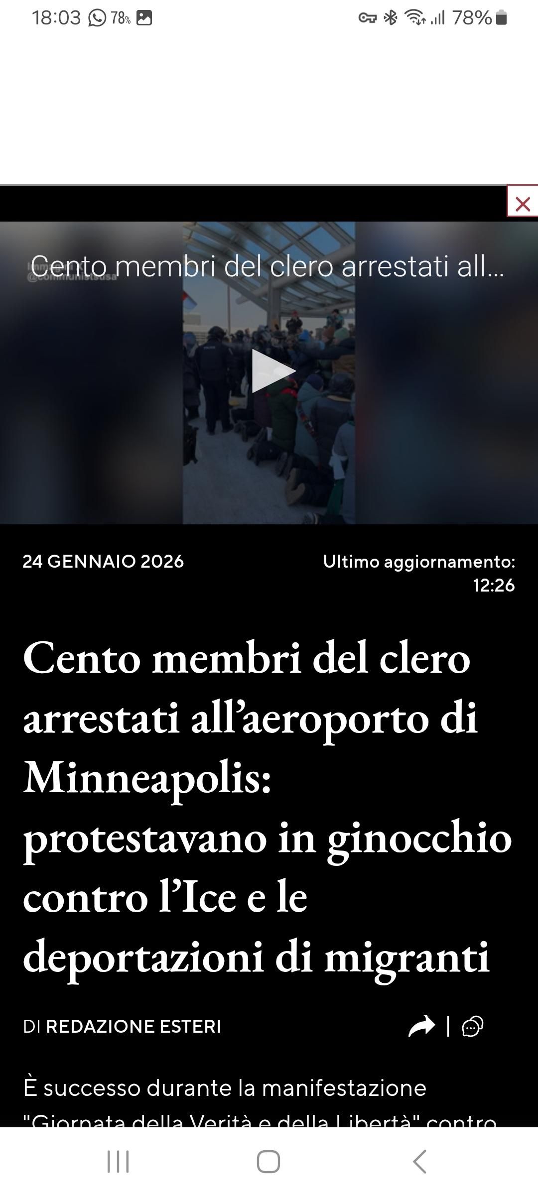 Cento membri del clero arrestati dall'ICE all'aeroporto di Minneapolis
