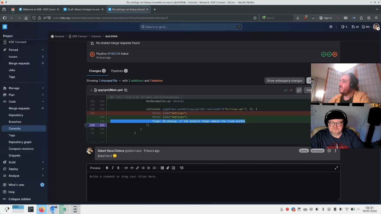 Screenshot of Aleix and Harald streaming their coding session.