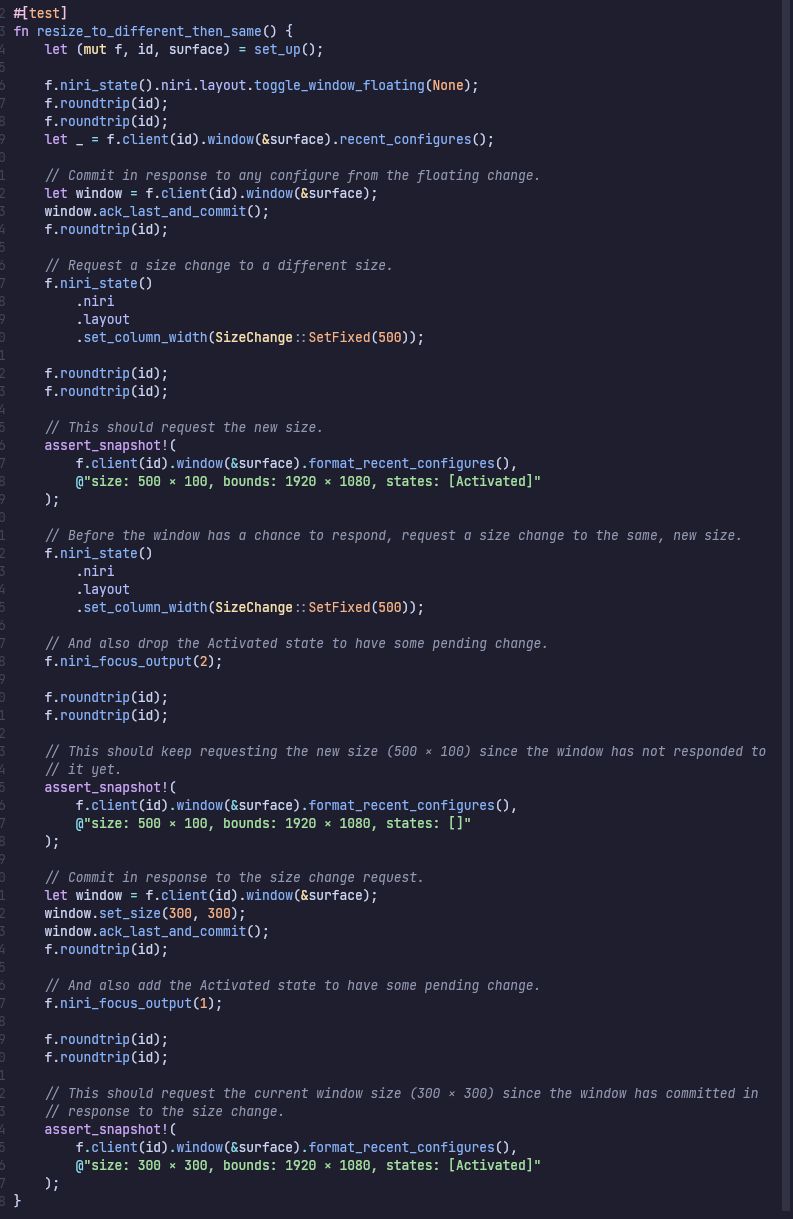 Long test for a complex resize sequence.