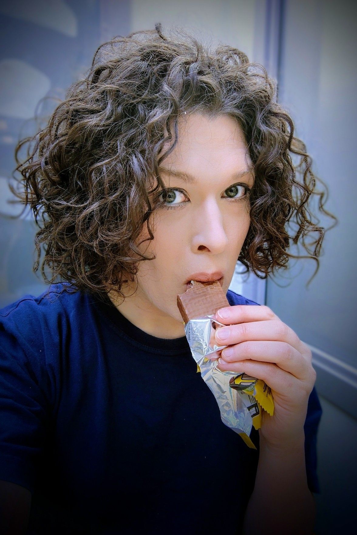 me looking at you and eating chocolate