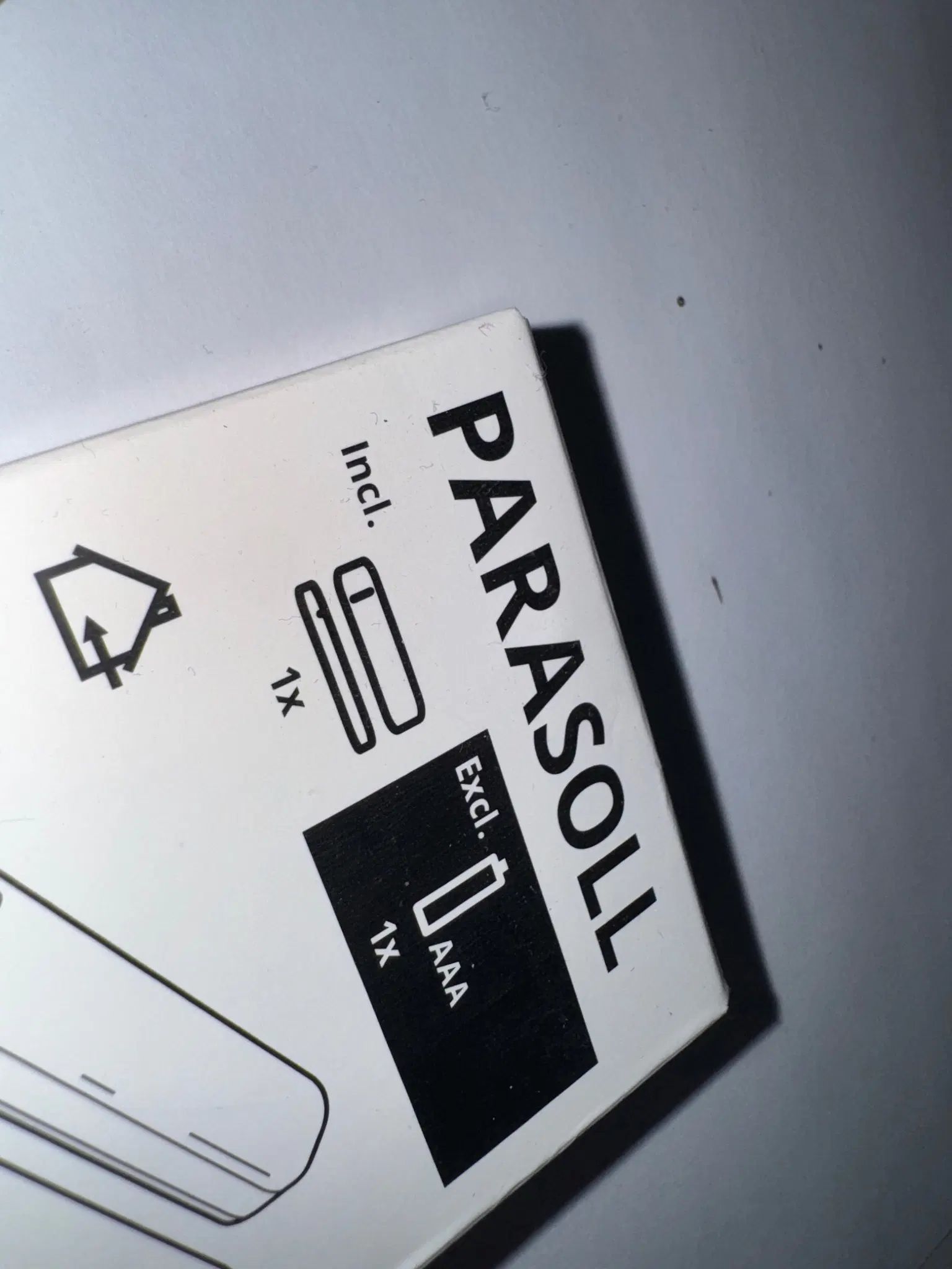 A IKEA product with the name PARASOLL written on it 