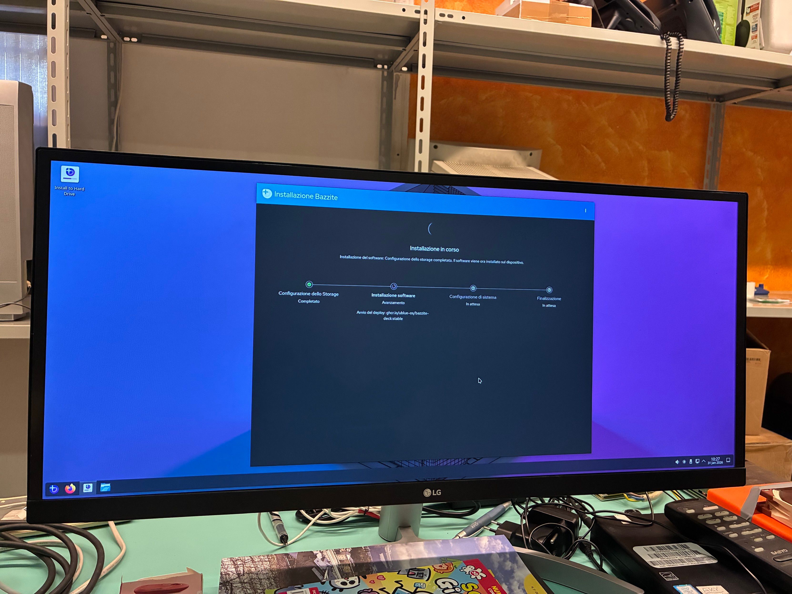 Schermata di installazione di bazzite