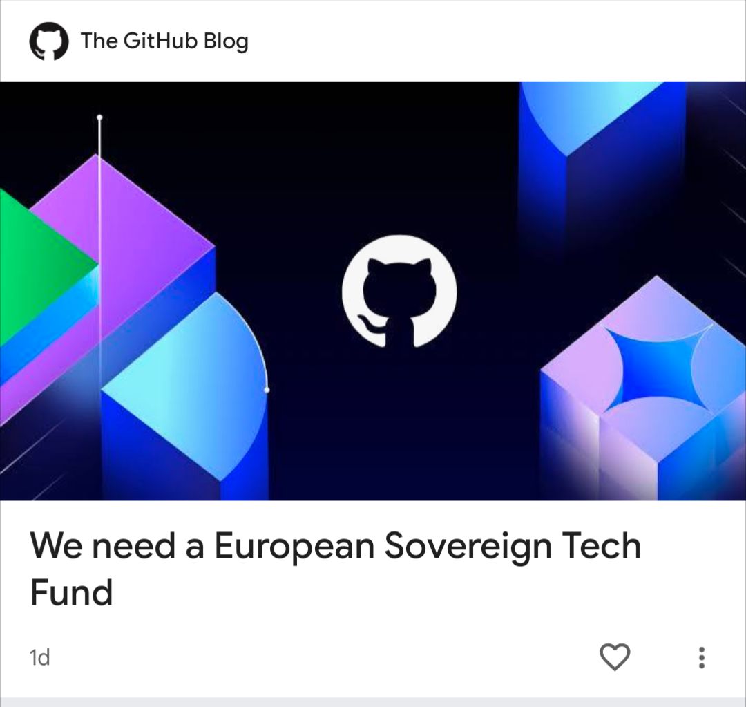 GitHub blog post called "We need a European Sovereign Tech Fund"