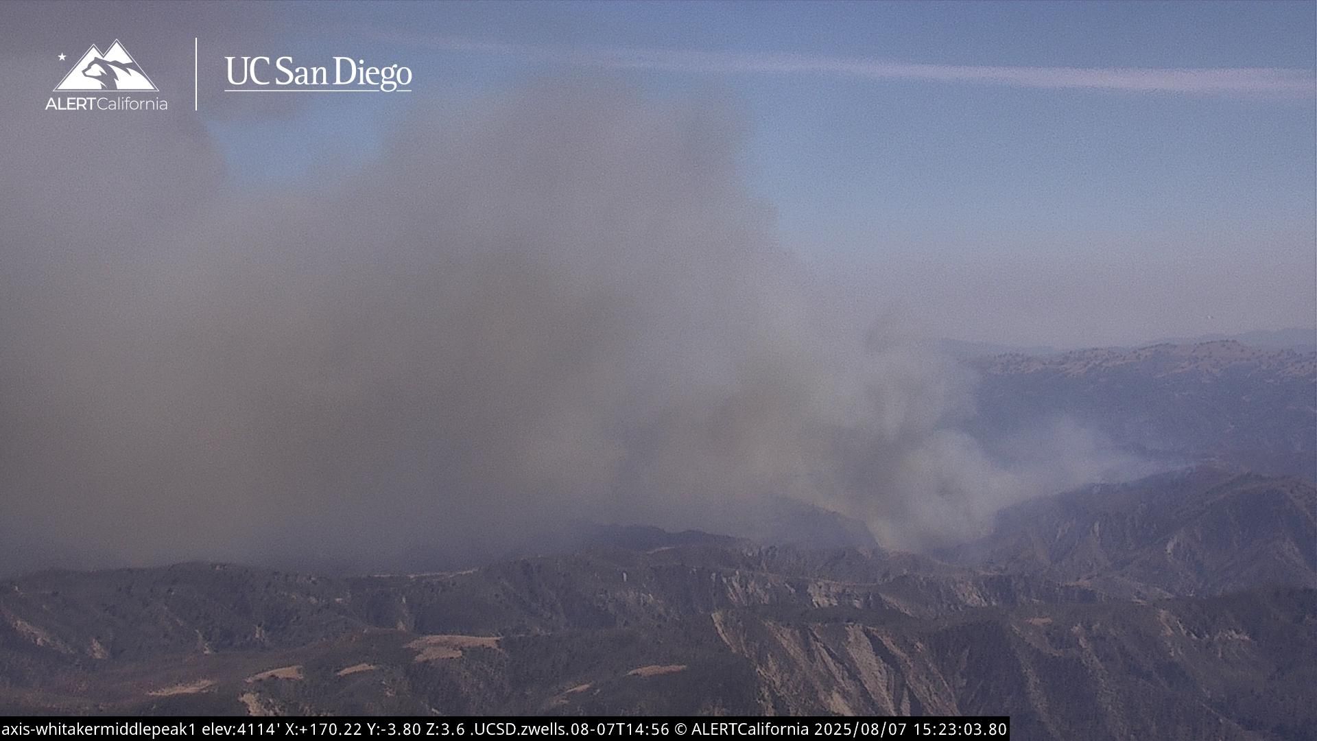 Clouds of smoke seen on a camera