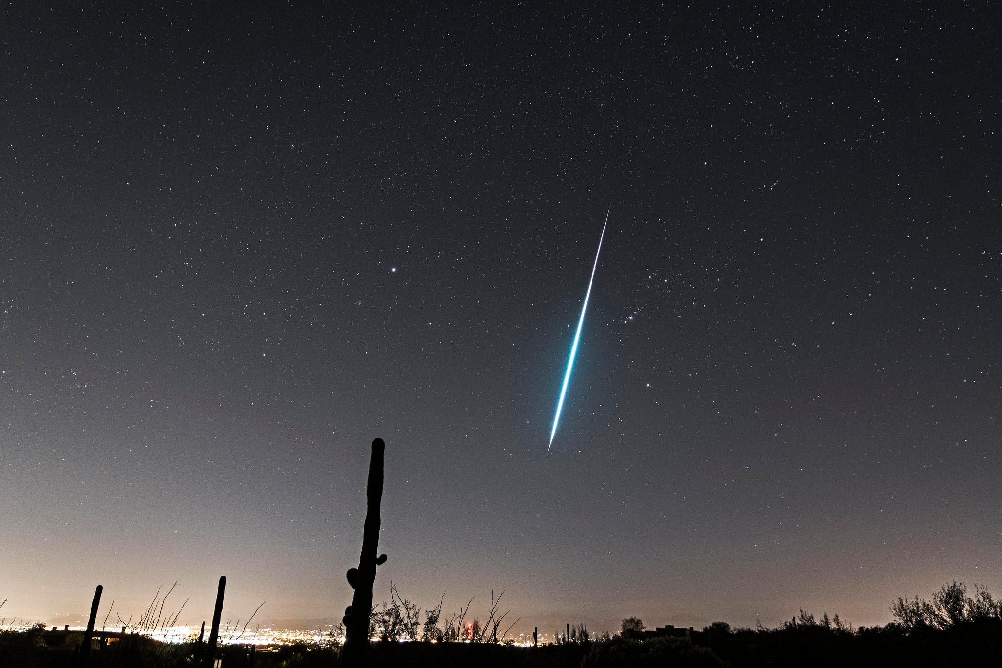 Geminid meteor. Credit: Eliot Herman.