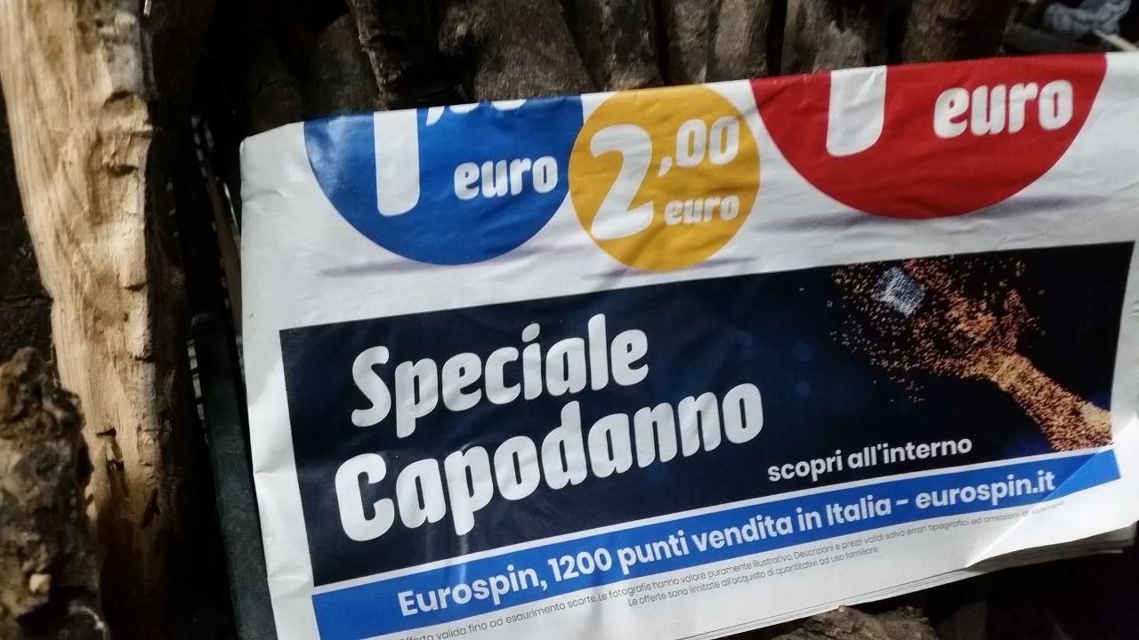 Volantino Eurospin "Speciale Capodanno".
Ma era quello del 2021.